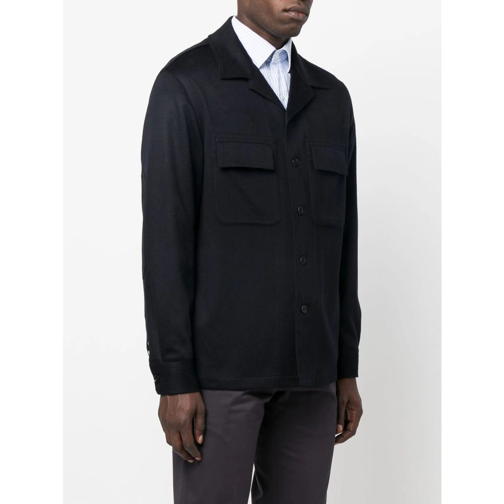 Zegna Blue Jackets - Shirt Jackets Men