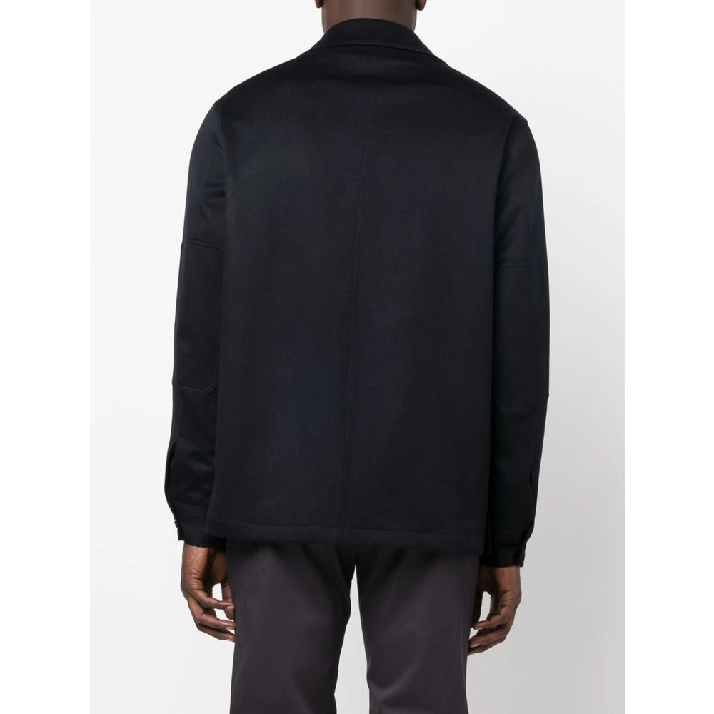 Zegna Blue Jackets - Shirt Jackets Men