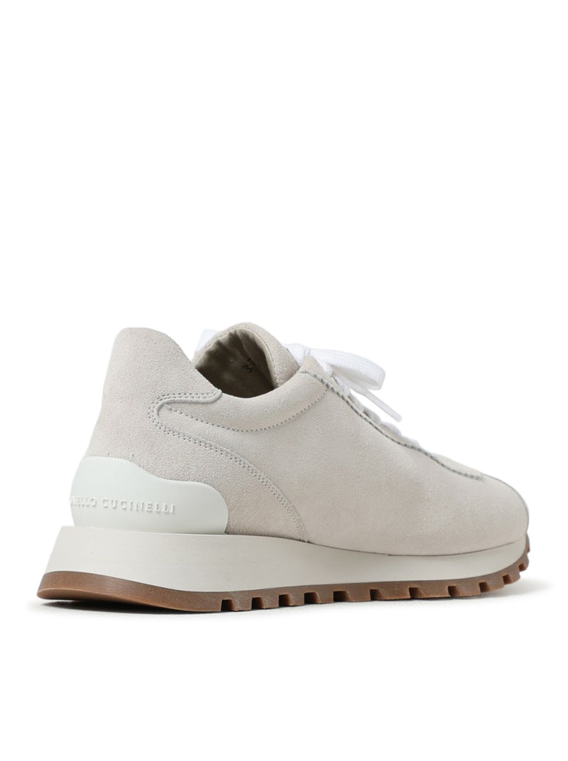 Brunello Cucinelli Women Suede Runners With Shiny Tab BRUNELLO CUCINELLI
