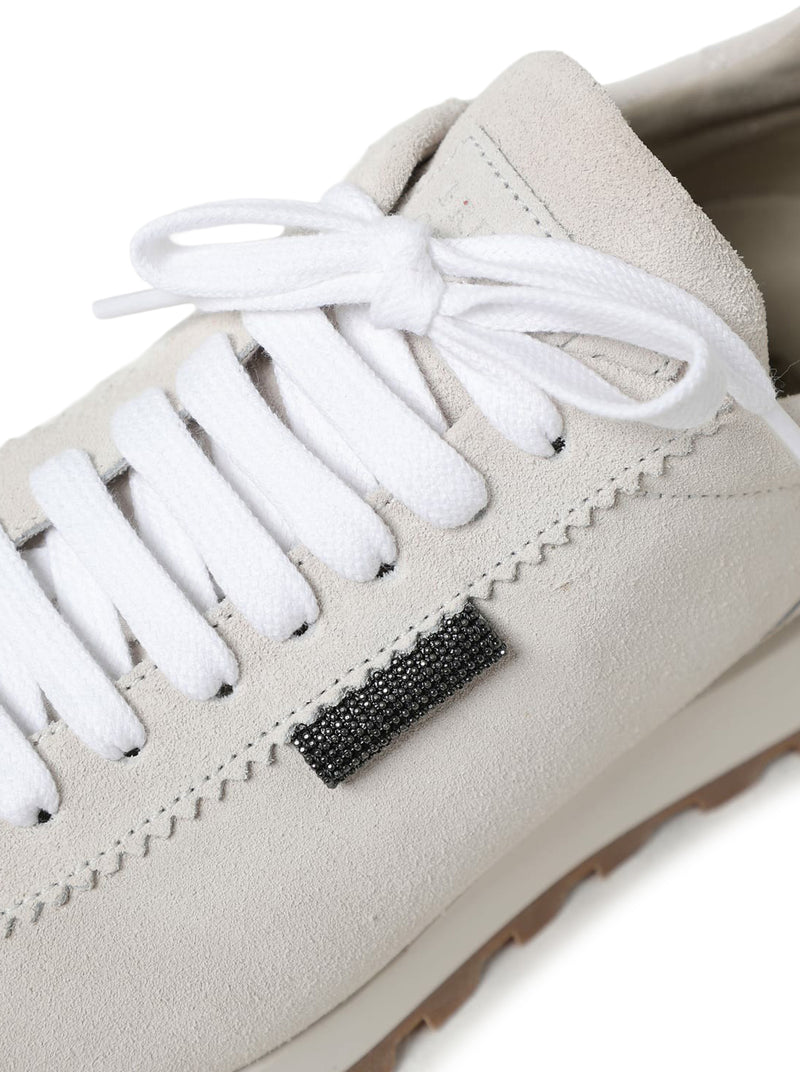 Brunello Cucinelli Women Suede Runners With Shiny Tab BRUNELLO CUCINELLI