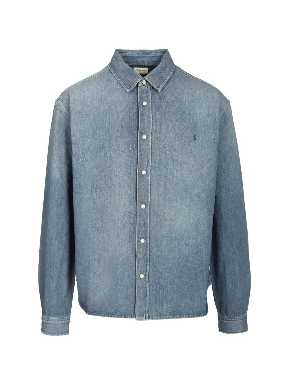 Saint Laurent Men Cassandre Denim Shirt SAINT LAURENT