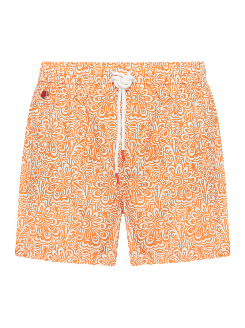 Kiton Men Swimsuit In Technical Fabric With All-Over Floral Pattern KITON