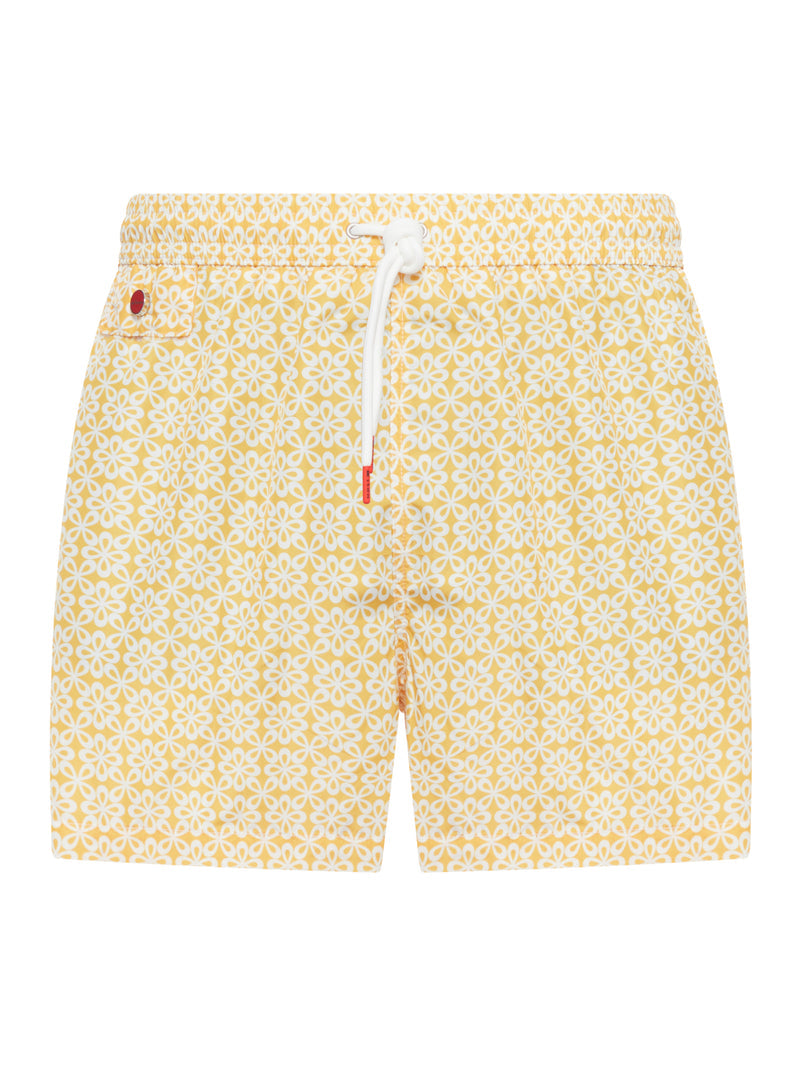 Kiton Men Swimsuit In Technical Fabric With All-Over Floral Pattern KITON