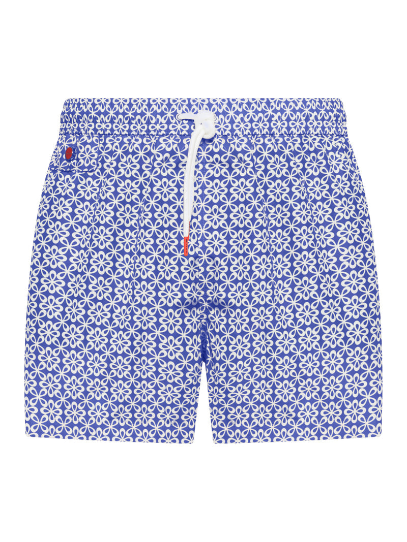 Kiton Men Swimsuit In Technical Fabric With All-Over Floral Pattern KITON