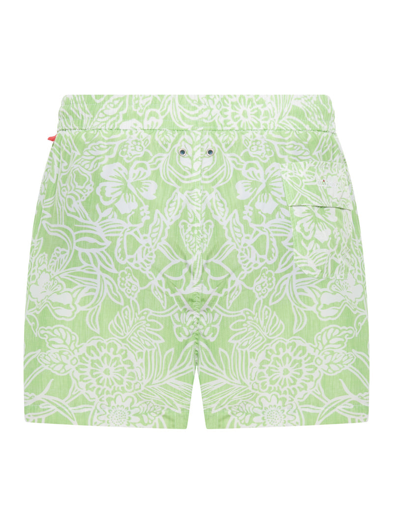 Kiton Men Swimsuit In Technical Fabric With All-Over Floral Pattern KITON