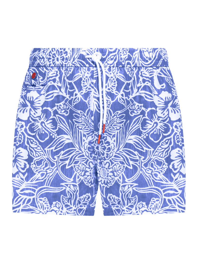 Kiton Men Swimsuit In Technical Fabric With All-Over Floral Pattern KITON