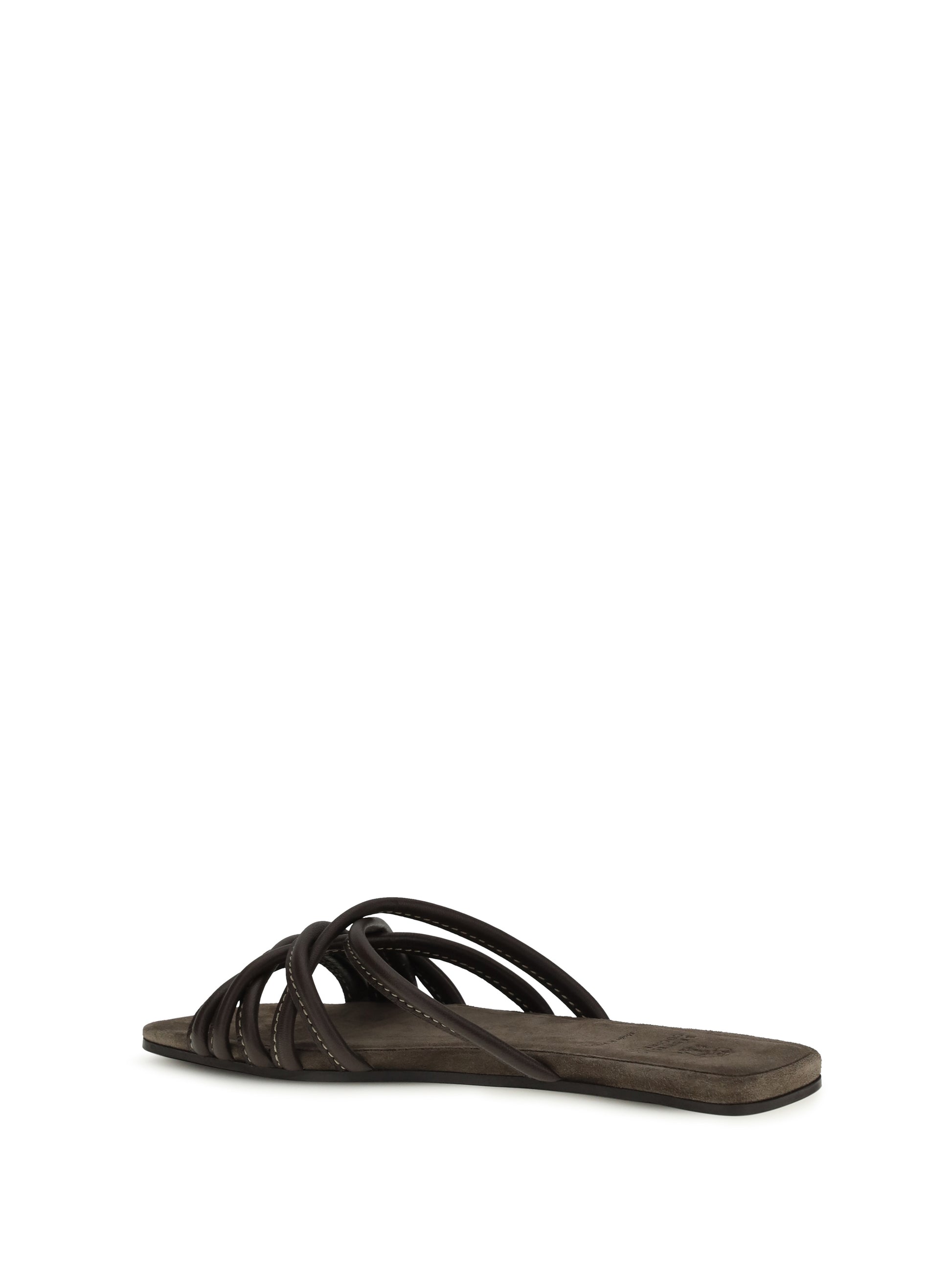 Brunello Cucinelli Women Flat Leather Sandals BRUNELLO CUCINELLI