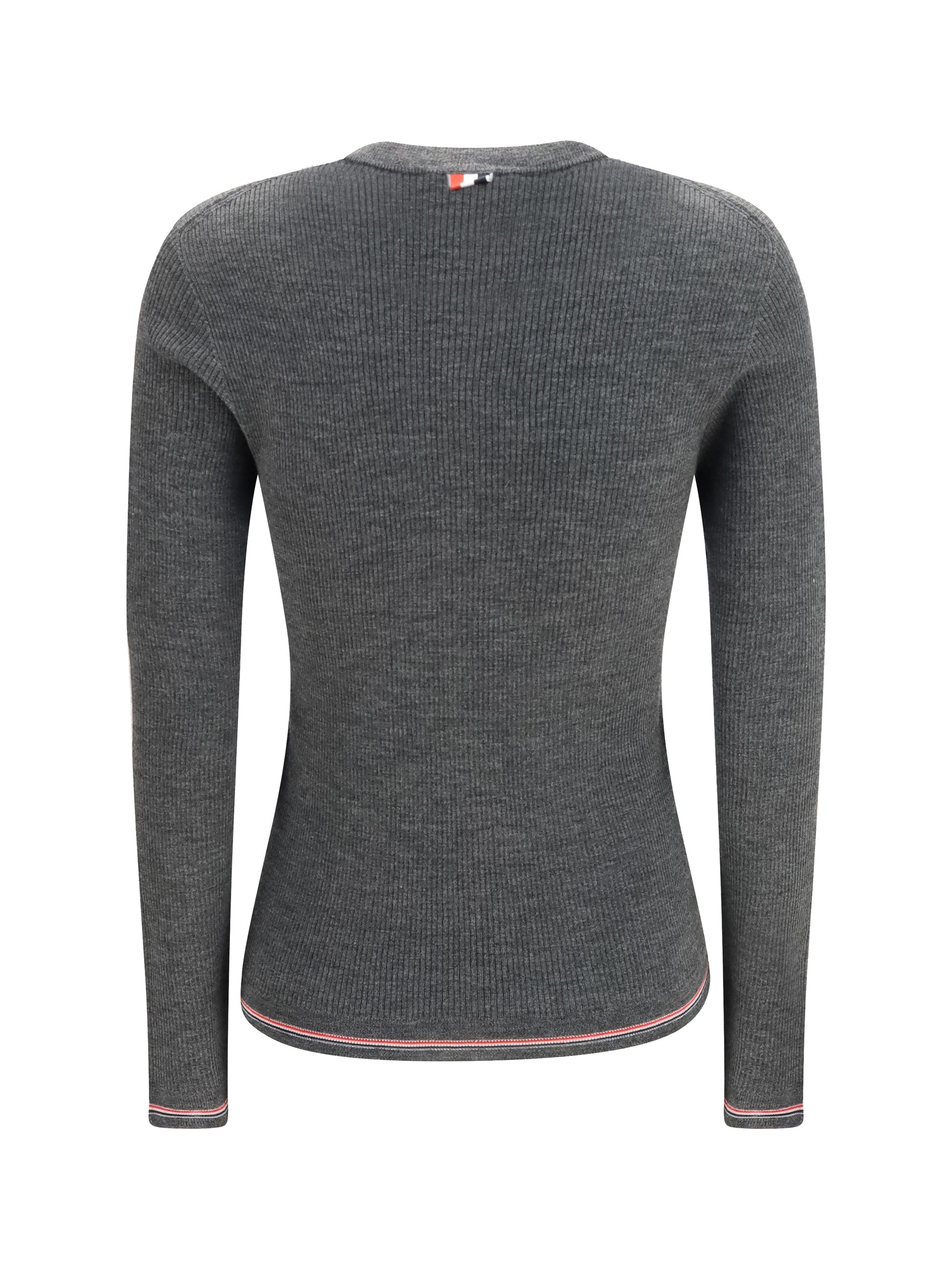 Thom Browne Women Ribbed Merino Wool Cardigan THOM BROWNE
