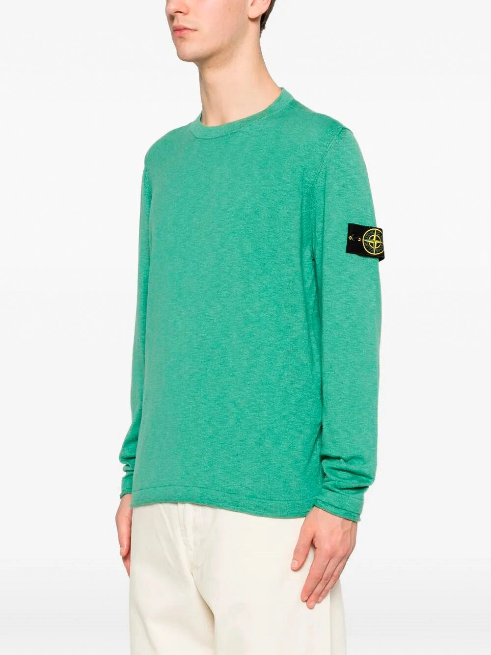Stone Island Men Stocking Stitch Organic Cotton Nylon Crewneck STONE ISLAND