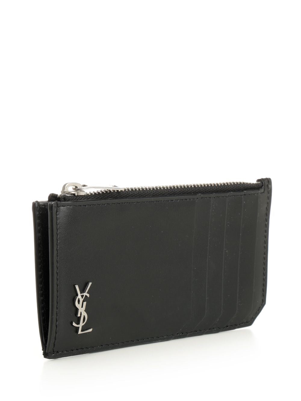 Saint Laurent Men "Fragments Tiny Cassandre" Card Holder SAINT LAURENT