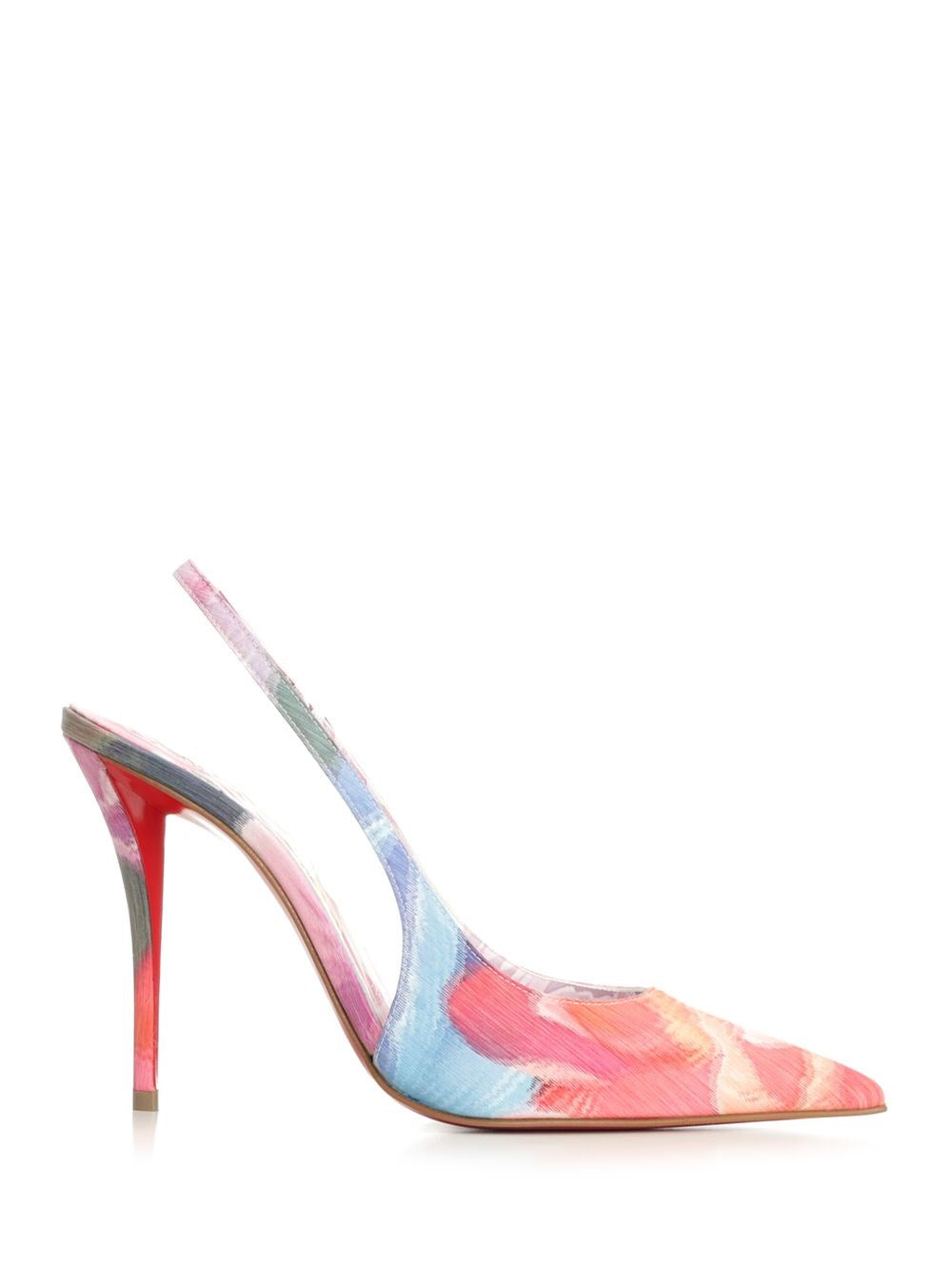 Christian Louboutin Women "Miss Z" Sling Back  In Peonies Printed Chiné Fabric CHRISTIAN LOUBOUTIN