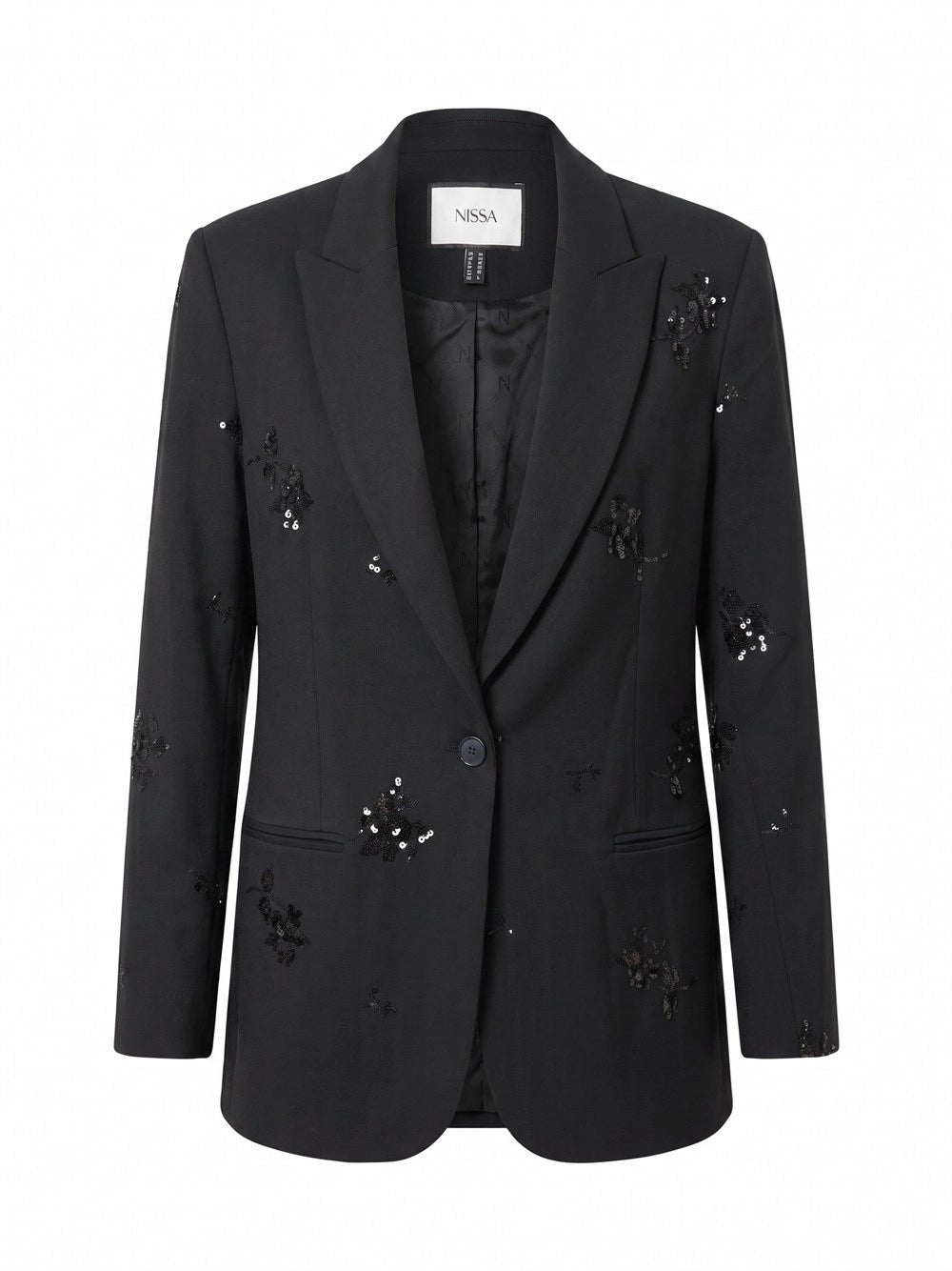 Nissa Women Sequin-Embellished Tailored Blazer NISSA