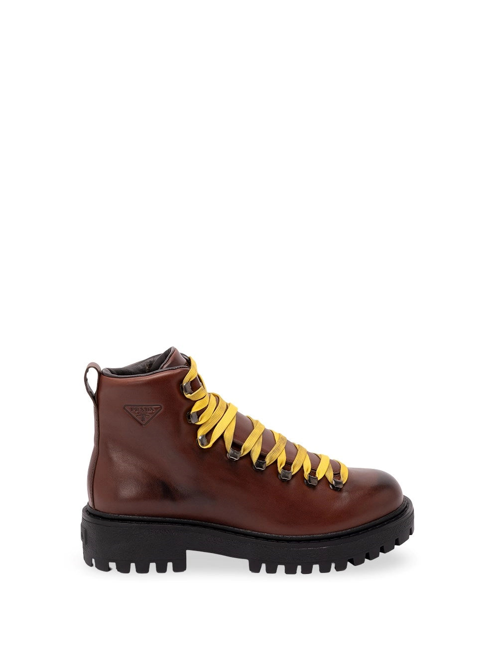 Prada Men Antiqued Leather Lace-Up Ankle Boots PRADA