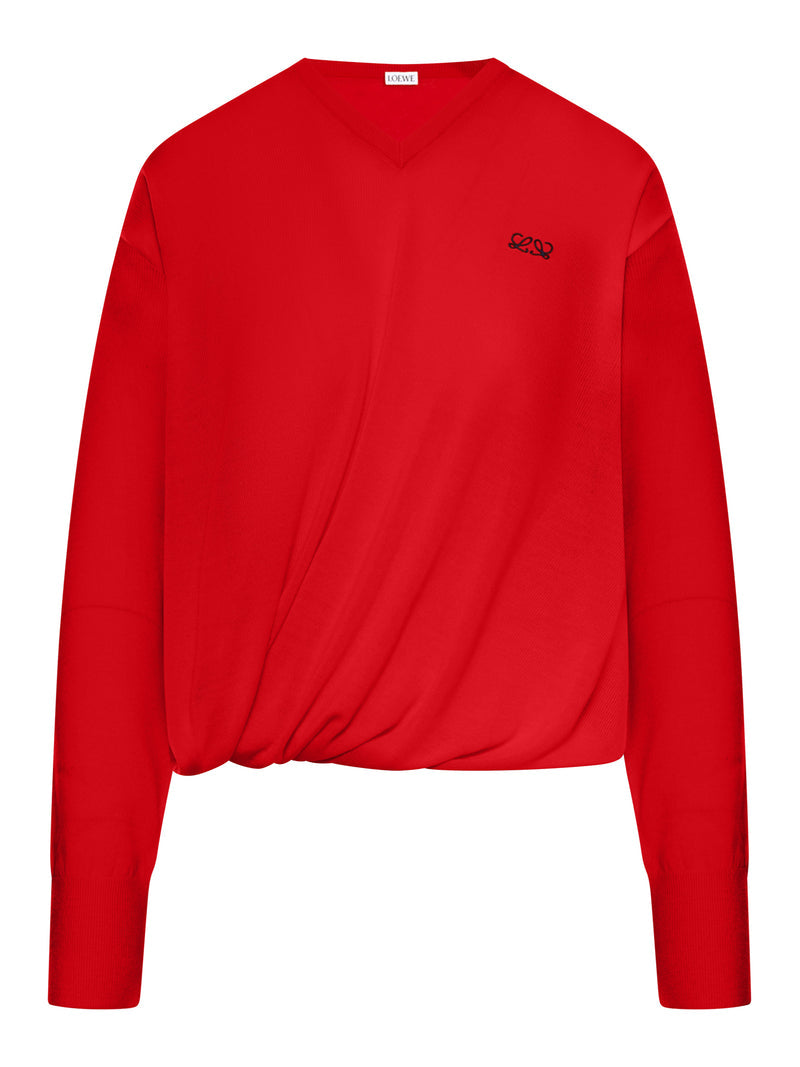 Loewe Women Draped Merino Wool Sweater LOEWE