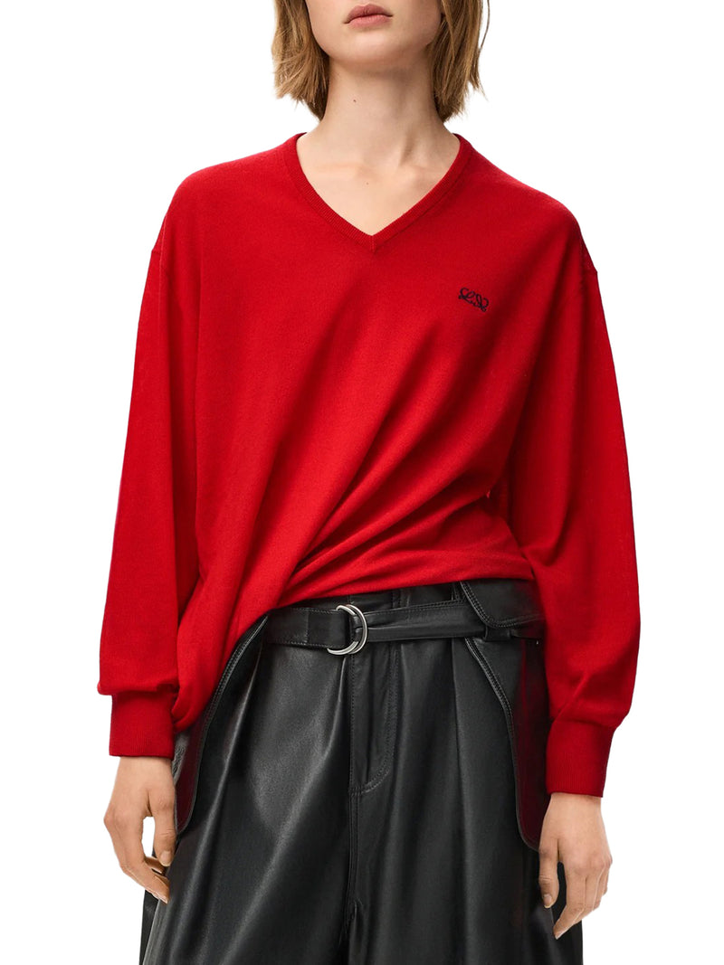Loewe Women Draped Merino Wool Sweater LOEWE