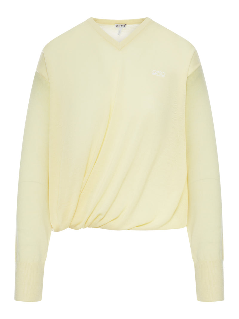 Loewe Women Draped Merino Wool Sweater LOEWE
