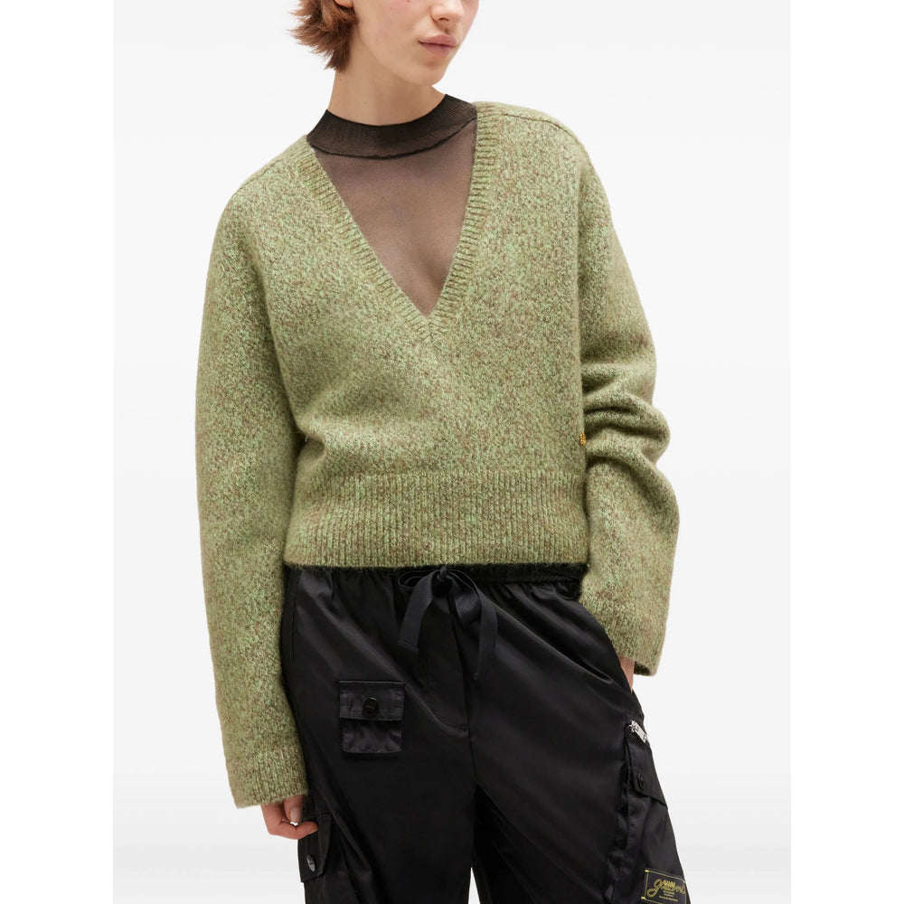 Ganni Green Knitwear - Jumpers Women GANNI