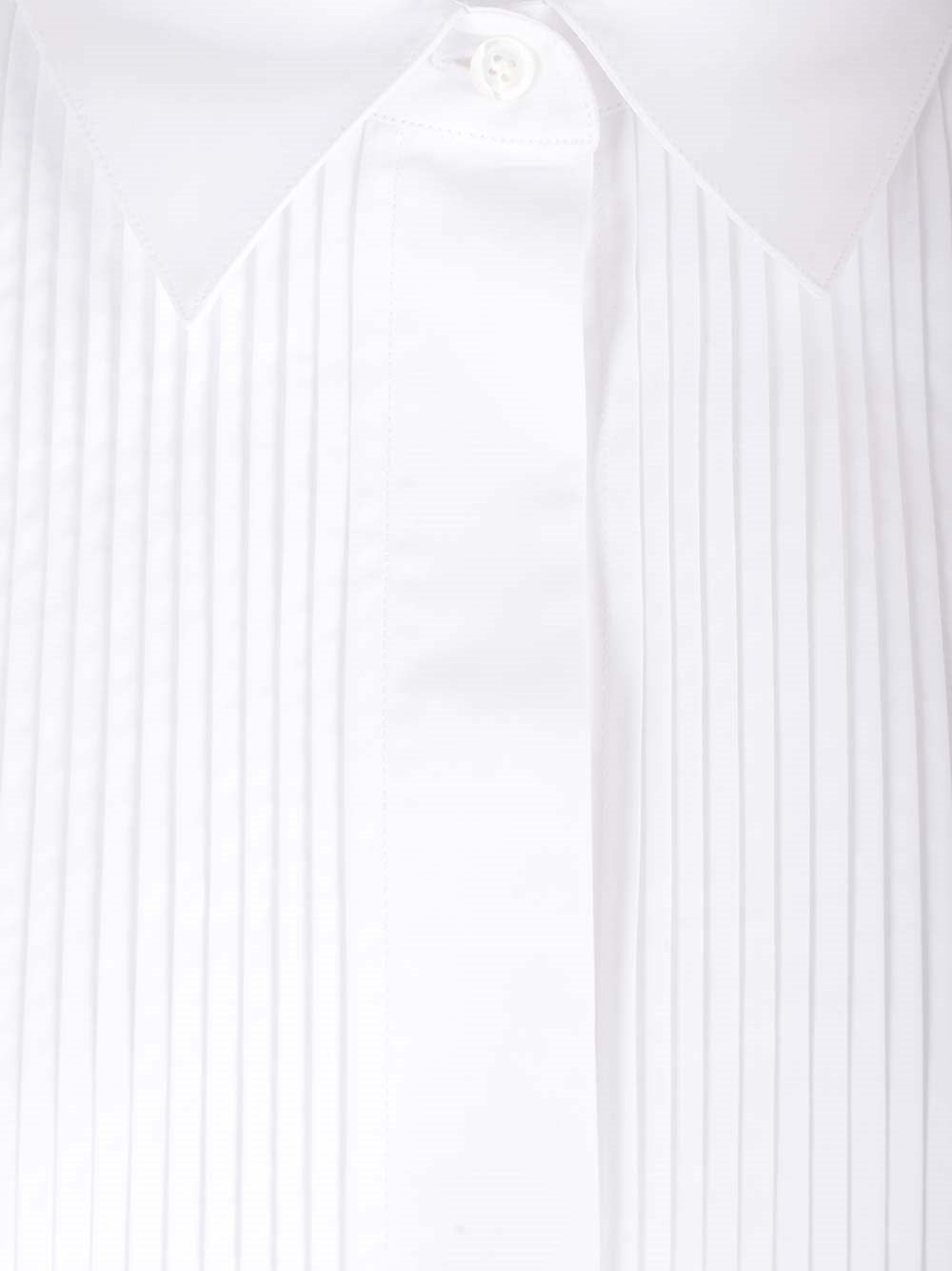 Loewe Women White Pleated Cotton Shirt