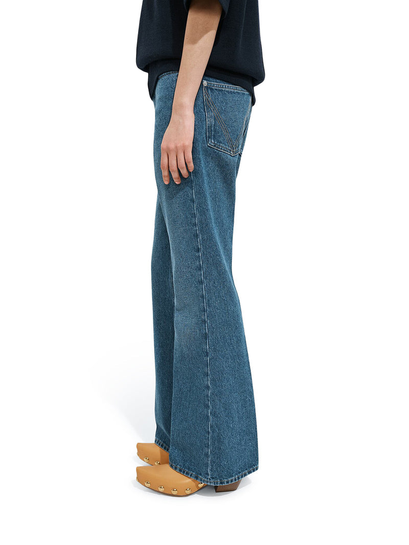 Bottega Veneta Women Medium Indigo Wash Flared Jeans BOTTEGA VENETA