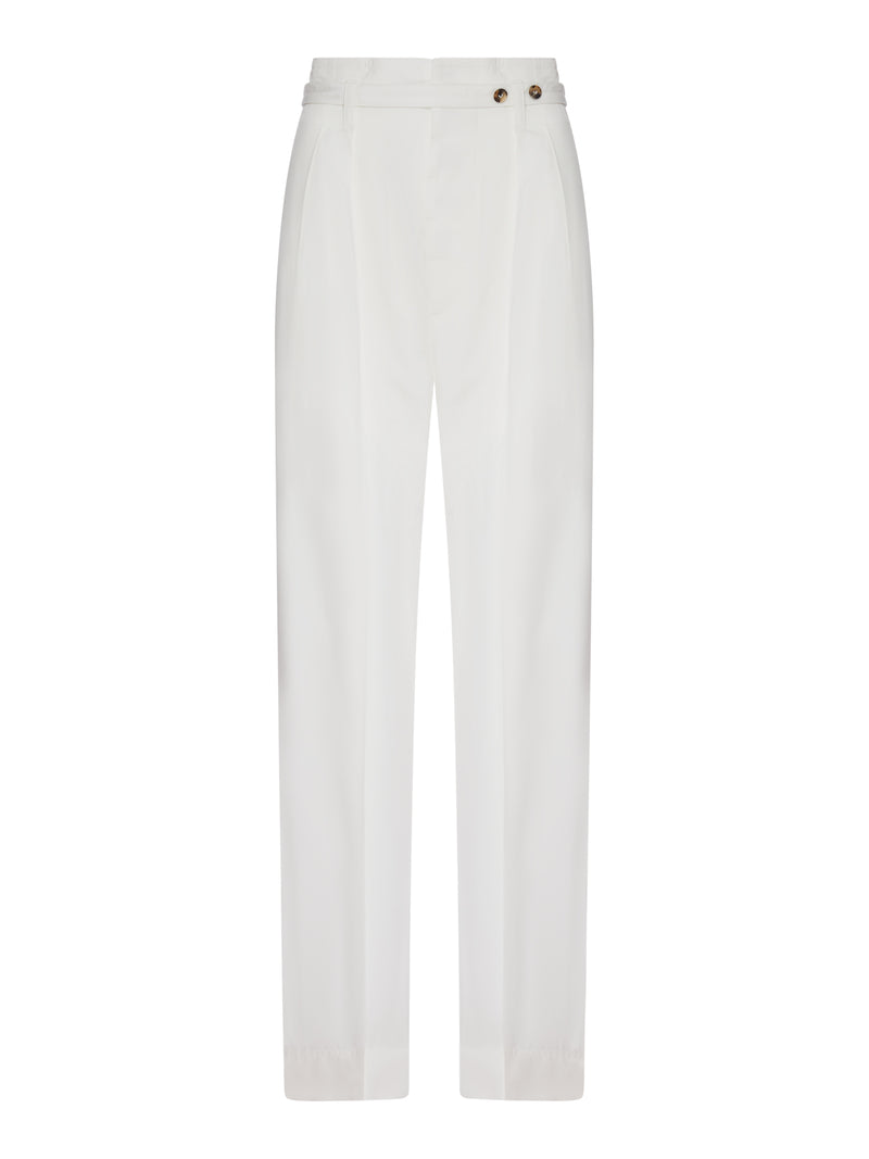 Bottega Veneta Women Straight-Leg Tailored Cotton Trousers BOTTEGA VENETA