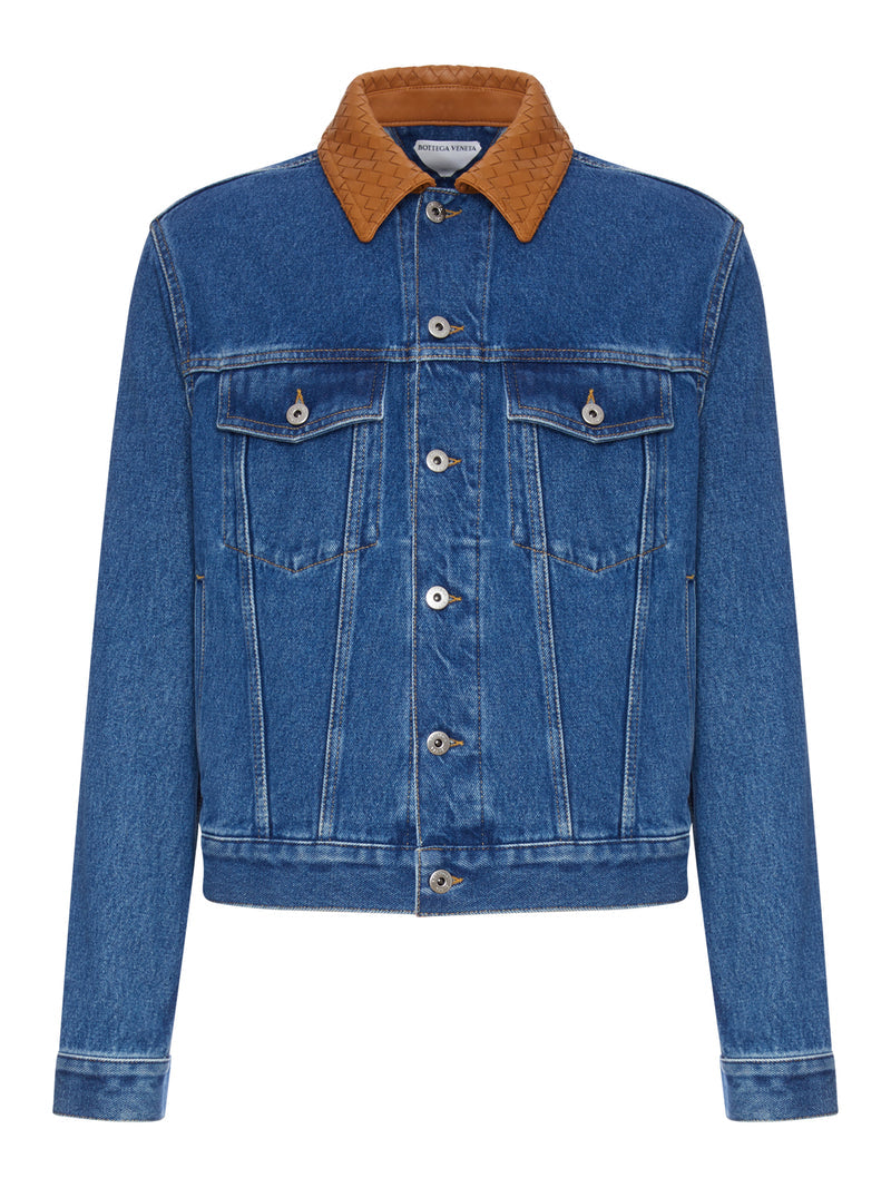 Bottega Veneta Men Medium Indigo Wash Denim Jacket BOTTEGA VENETA