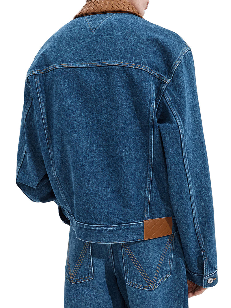 Bottega Veneta Men Medium Indigo Wash Denim Jacket BOTTEGA VENETA