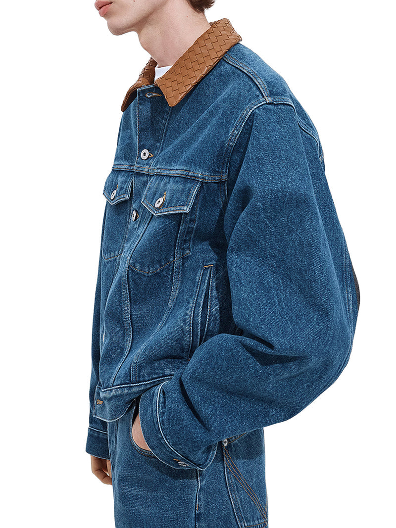 Bottega Veneta Men Medium Indigo Wash Denim Jacket BOTTEGA VENETA