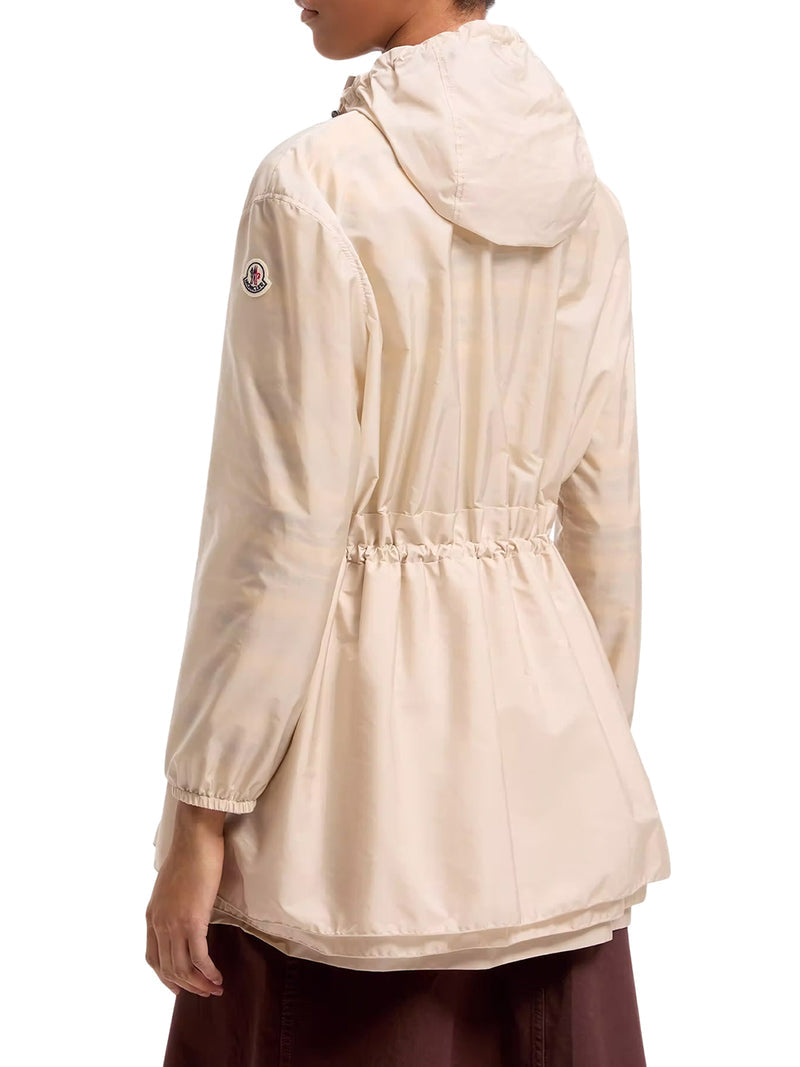 Moncler Women Midi Weteau Jacket With Hood And Ruffles MONCLER