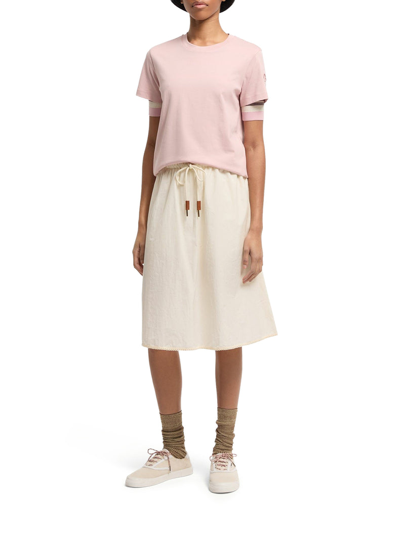 Moncler Women Cotton T-Shirt With Embroidered Logo MONCLER