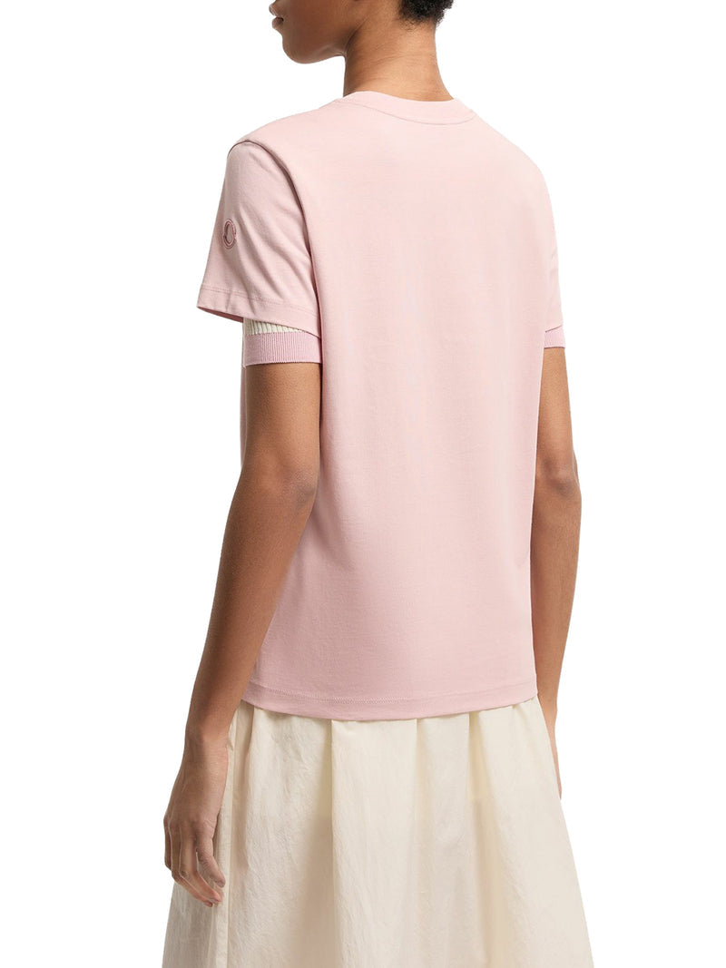 Moncler Women Cotton T-Shirt With Embroidered Logo MONCLER