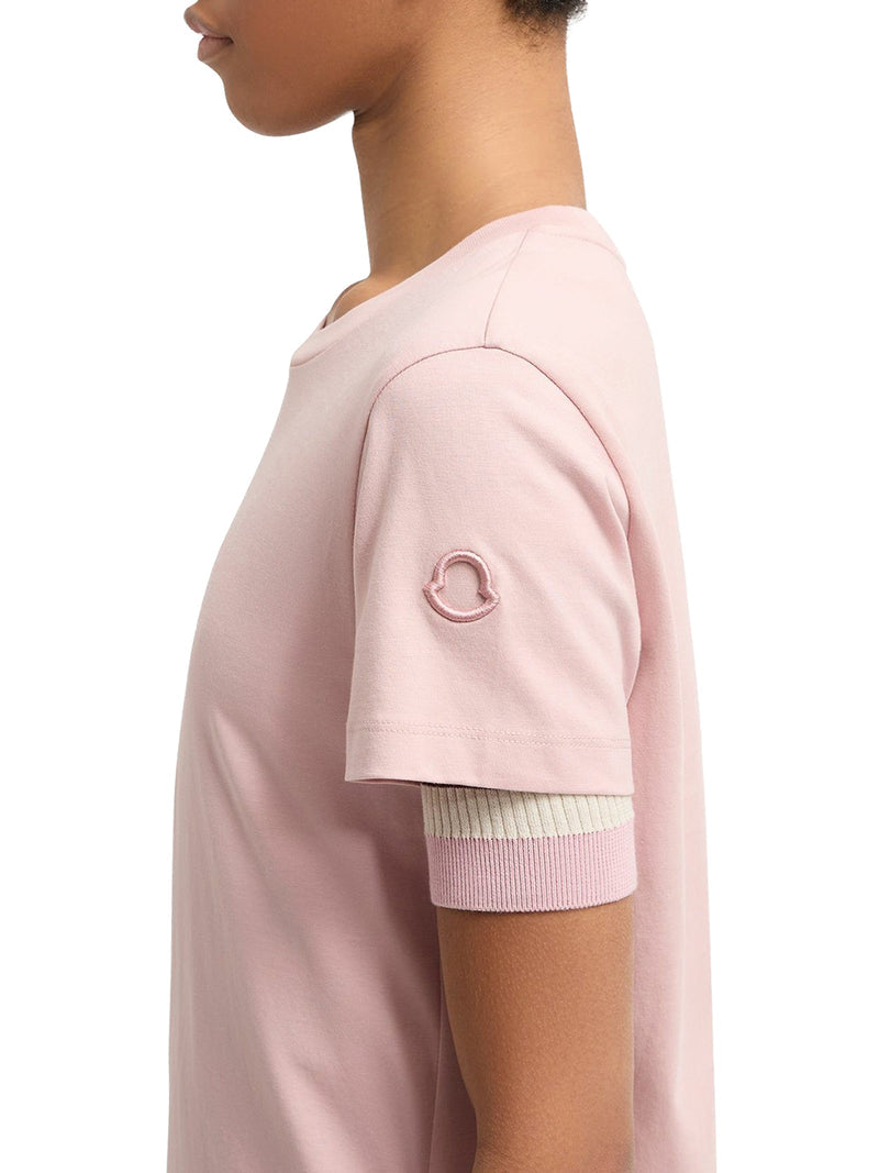 Moncler Women Cotton T-Shirt With Embroidered Logo MONCLER