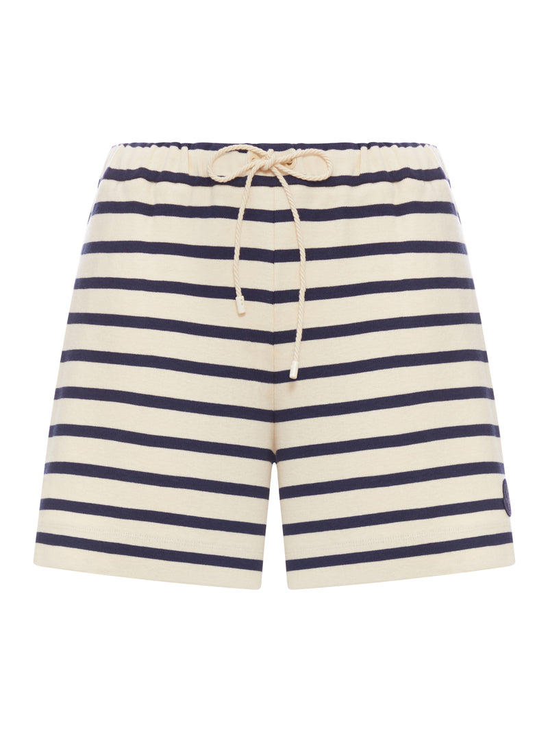 Moncler Women Striped Shorts With Drawstring And Logo MONCLER
