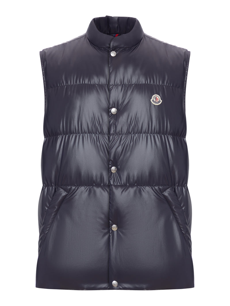 Moncler Men Restigo Quilted Vest With Logo Patch MONCLER