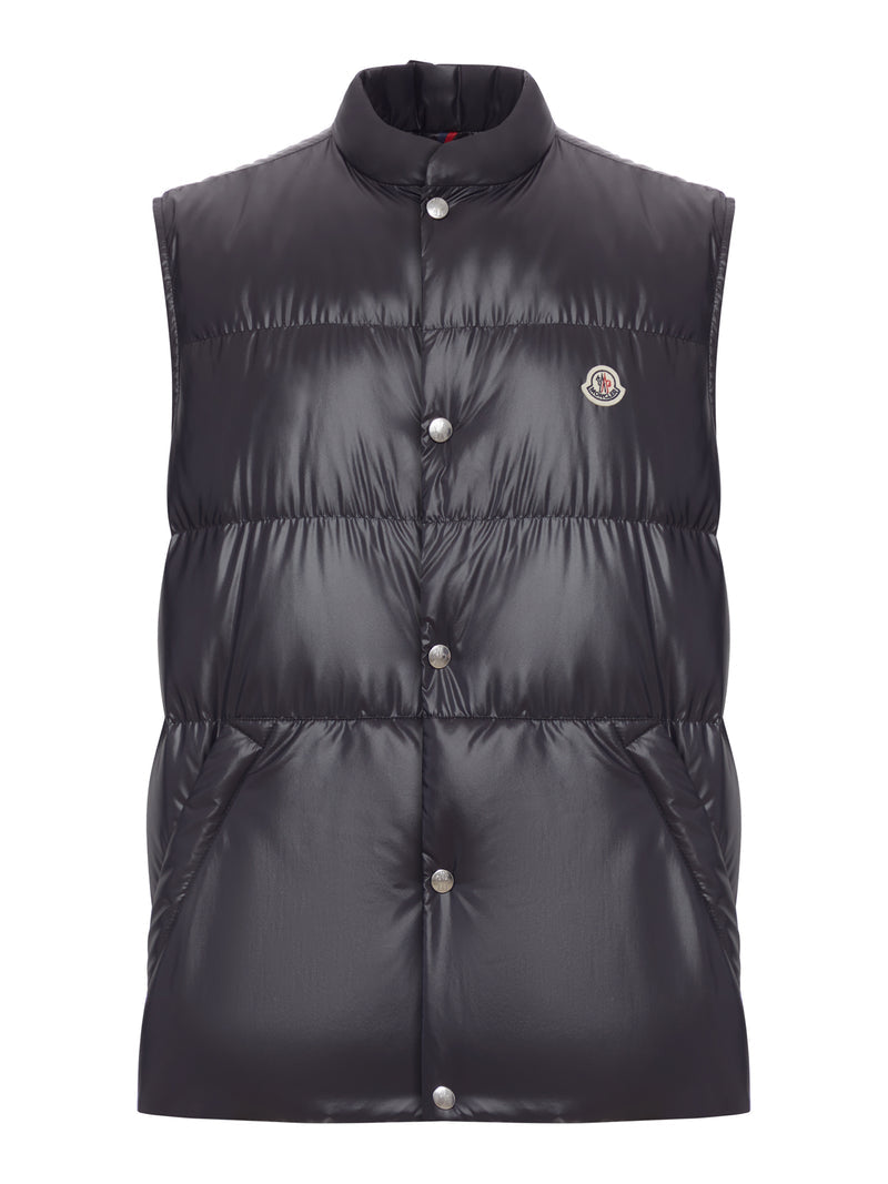 Moncler Men Restigo Quilted Vest With Logo Patch MONCLER