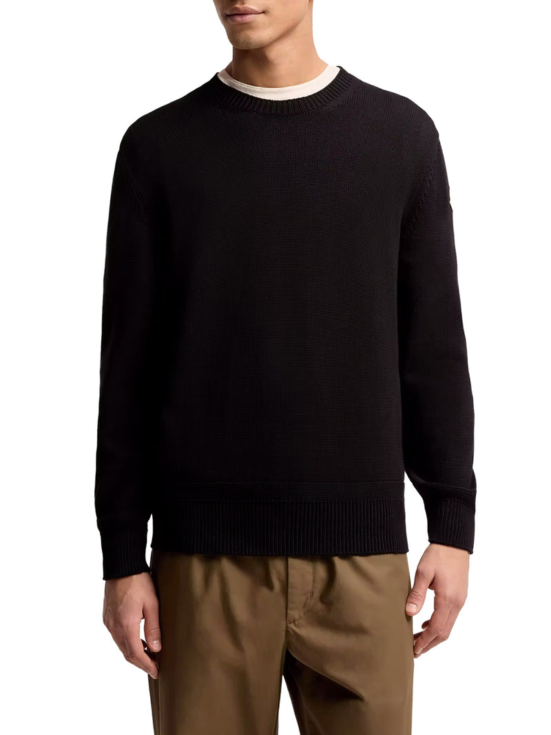 Moncler Men Cotton Sweater With Logo Patch MONCLER