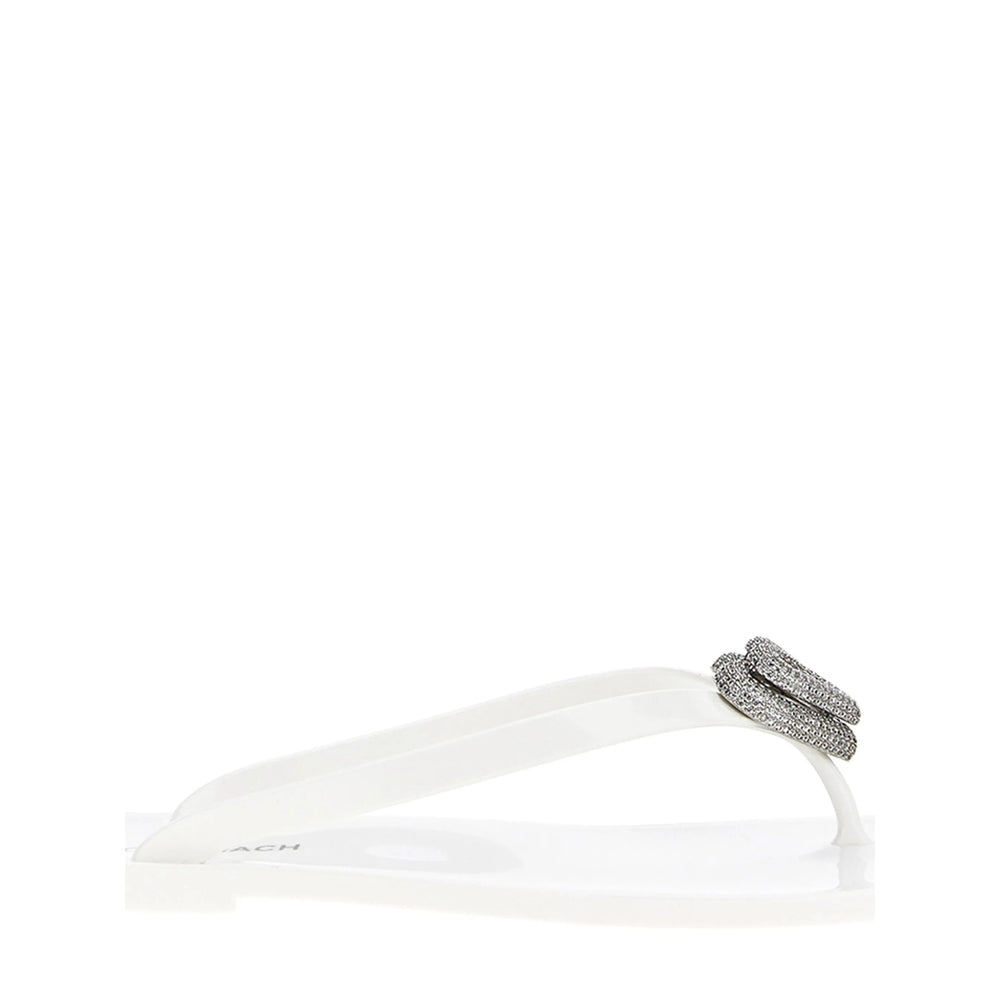 Mach & Mach White Flip-Flops & Slides Women MACH & MACH
