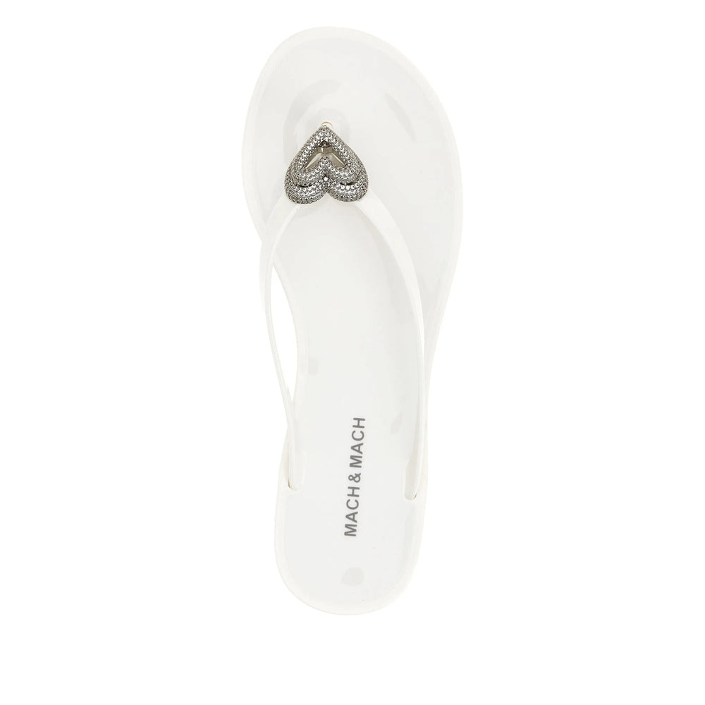 Mach & Mach White Flip-Flops & Slides Women MACH & MACH