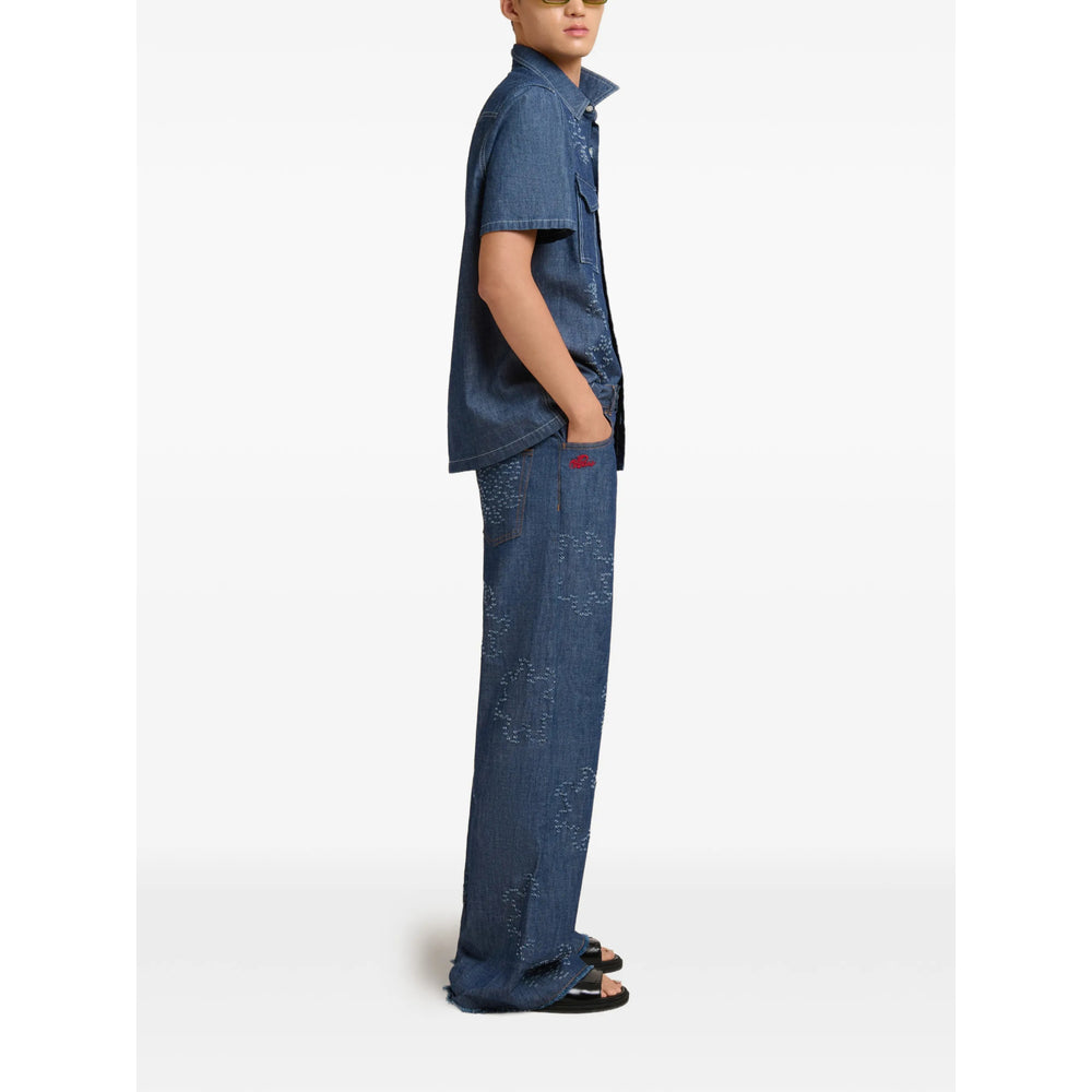 Marni Blue Denim - Wide-Leg Jeans Men MARNI
