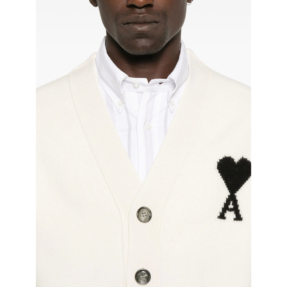 Ami Paris Neutrals Sweaters & Knitwear - Cardigans Men