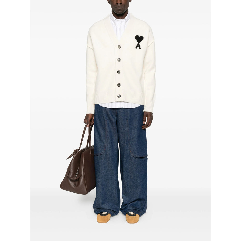 Ami Paris Neutrals Sweaters & Knitwear - Cardigans Men