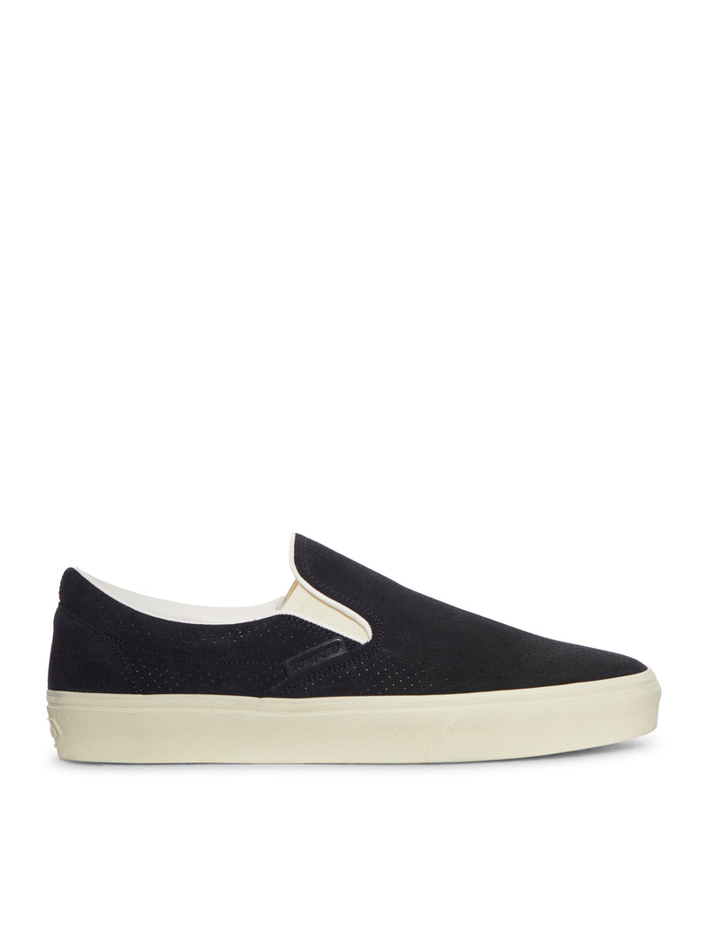 Tom Ford Men Jude Slip-On Sneakers In Perforated Suede TOM FORD