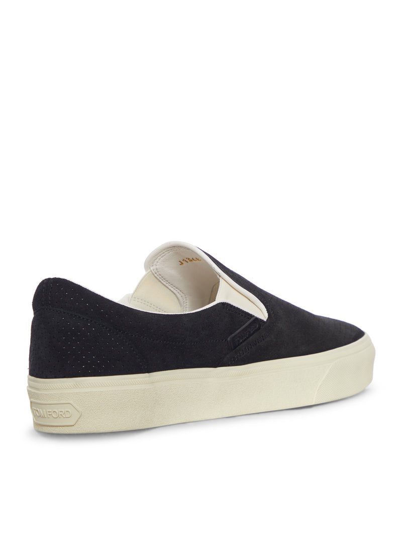 Tom Ford Men Jude Slip-On Sneakers In Perforated Suede TOM FORD
