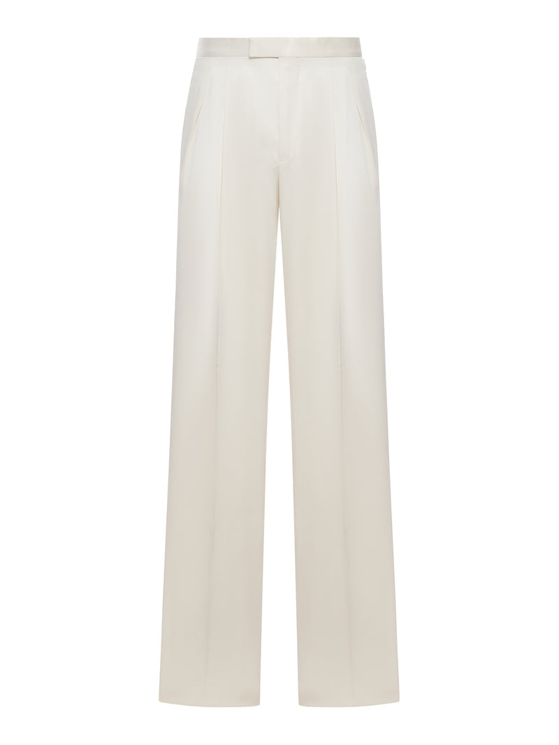 Tom Ford Men Silk Gabardine Trousers With Double Pleats TOM FORD