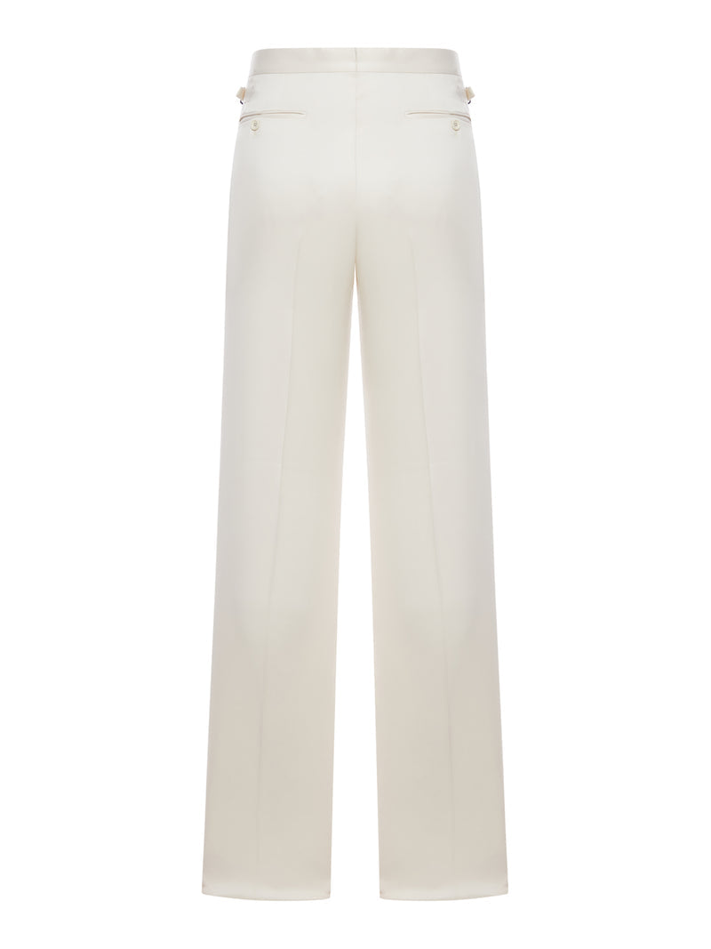 Tom Ford Men Silk Gabardine Trousers With Double Pleats TOM FORD