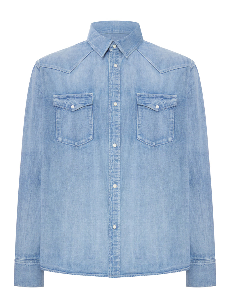 Visvim Men Denim Shirt With Snap Buttons VISVIM