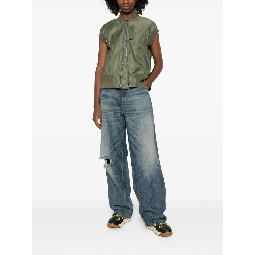 Sacai Green Jackets - Waistcoat & Gilets Women SACAI