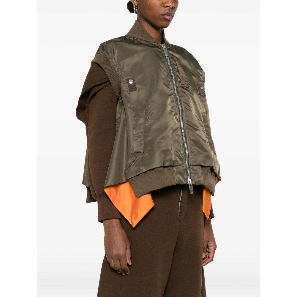 Sacai Green Jackets - Waistcoat & Gilets Women SACAI