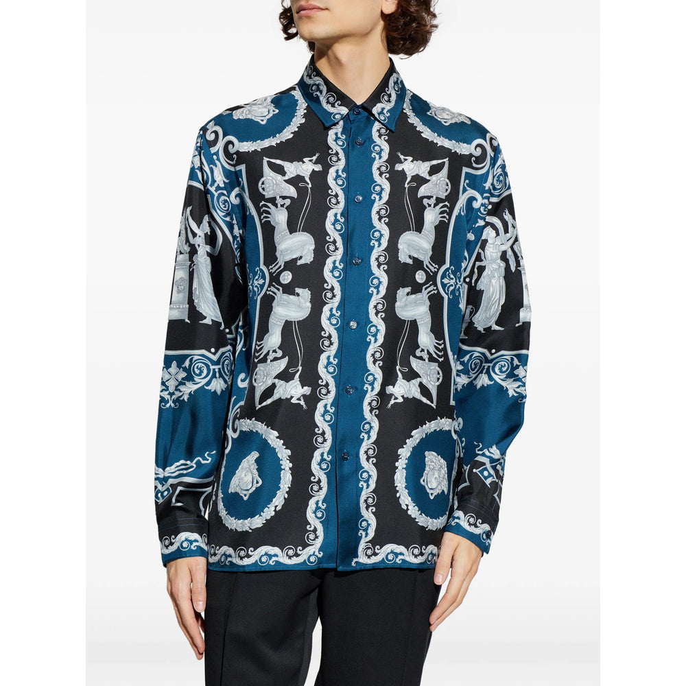 Versace Blue Shirts Men VERSACE