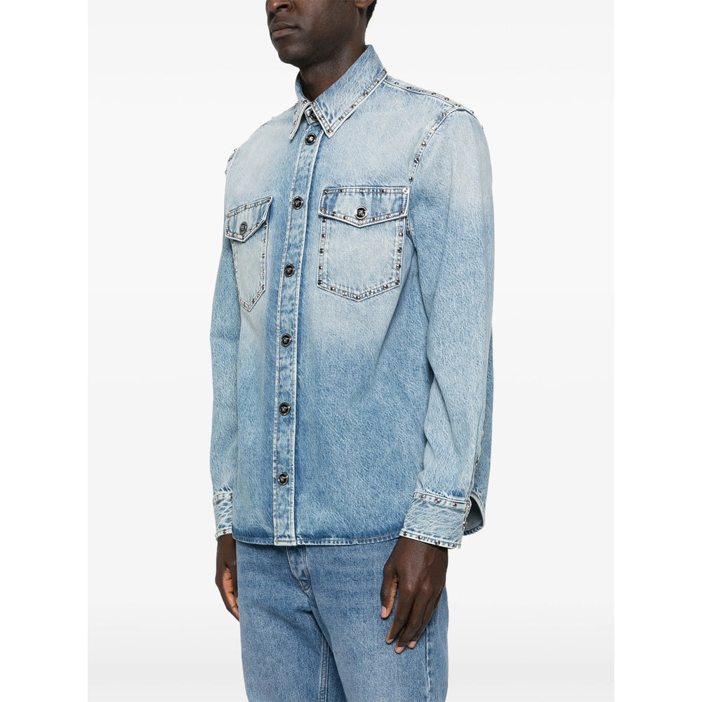 Versace Blue Shirts Men VERSACE