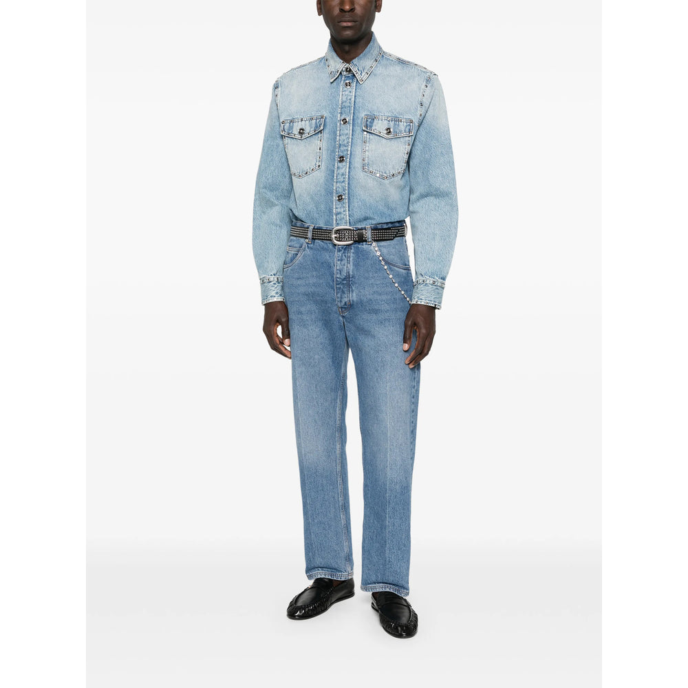 Versace Blue Shirts Men VERSACE